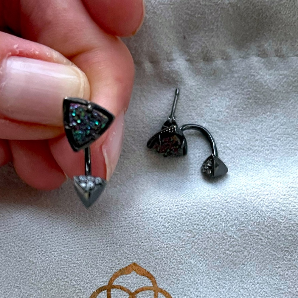 Kendra Scott Perry Ear jacket Earring in Gunmetal